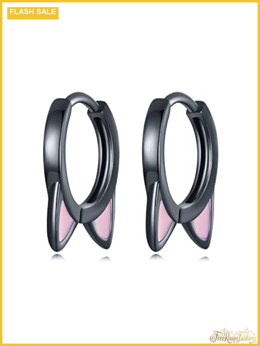 Sterling Silver 925 Cute Cat Small Hoop Earrings for Women